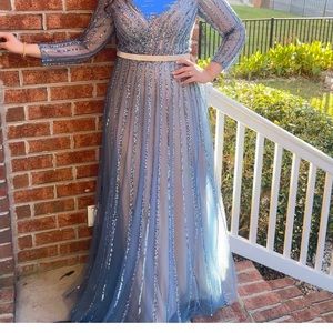 Evening gown. Worn once only in perfect condition. Belt included